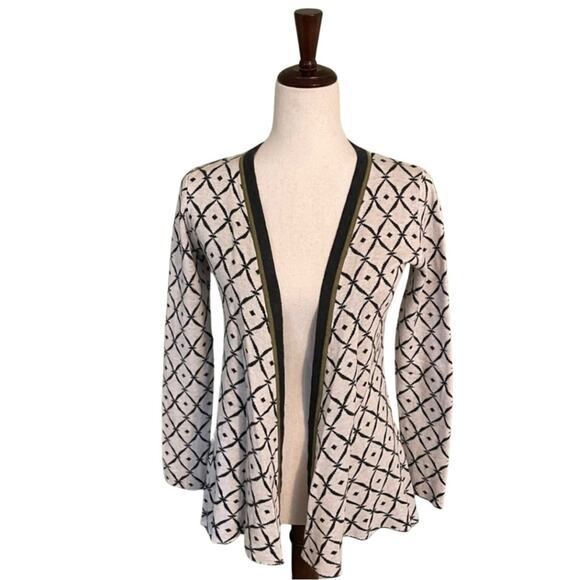Belldini open front Cardigan Diamond Pattern High Low Cream Gray Women’s size S - Picture 1 of 8